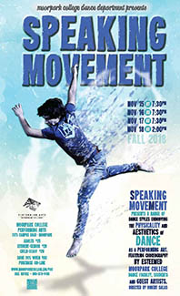 Speaking Movement Dance Concert - Fall 2018 image of flyer for the Speaking Movement Dance Concert