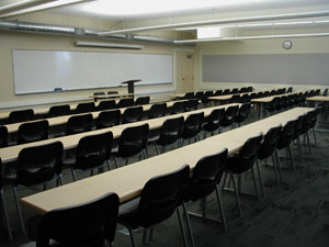 Photo of interior of classroom in F building