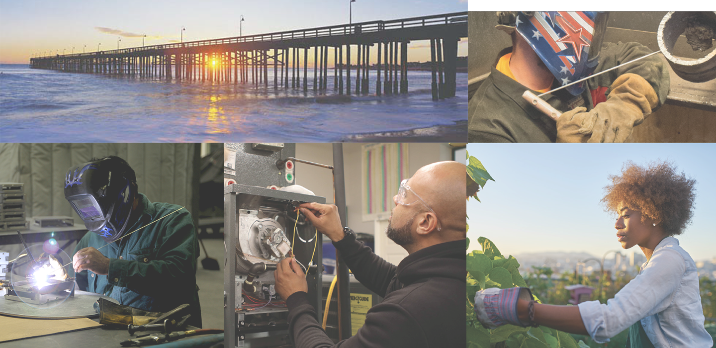 Collage of various industry occupations in Ventura County