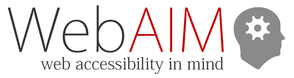 Text reads, WebAIM, web accessibility in mind