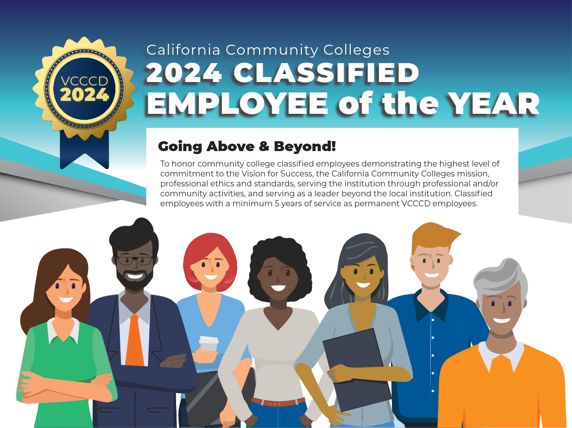 Classified Employee of Year Banner with Group of People
