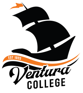 VC logo of ship with two sails on an orange wave with text V