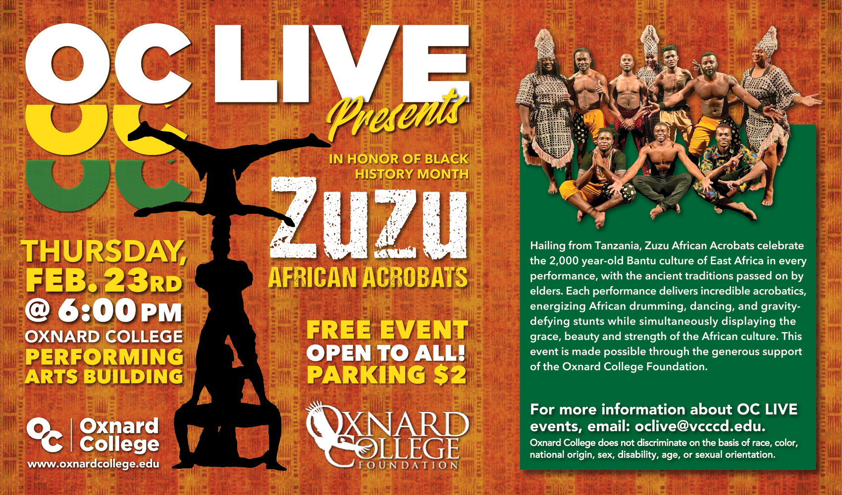 OC LIVE Presents: Zuzu African Acrobats