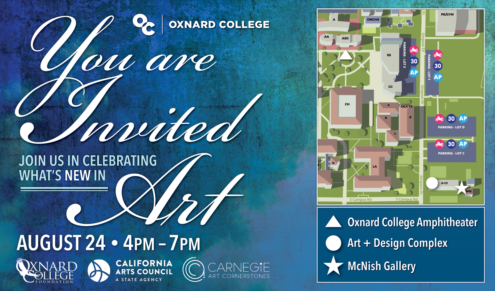 You are invited to join us in celebrating what's new in Art at Oxnard College.