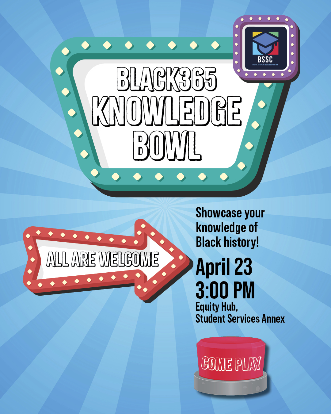 Neon signs on a blue striped background