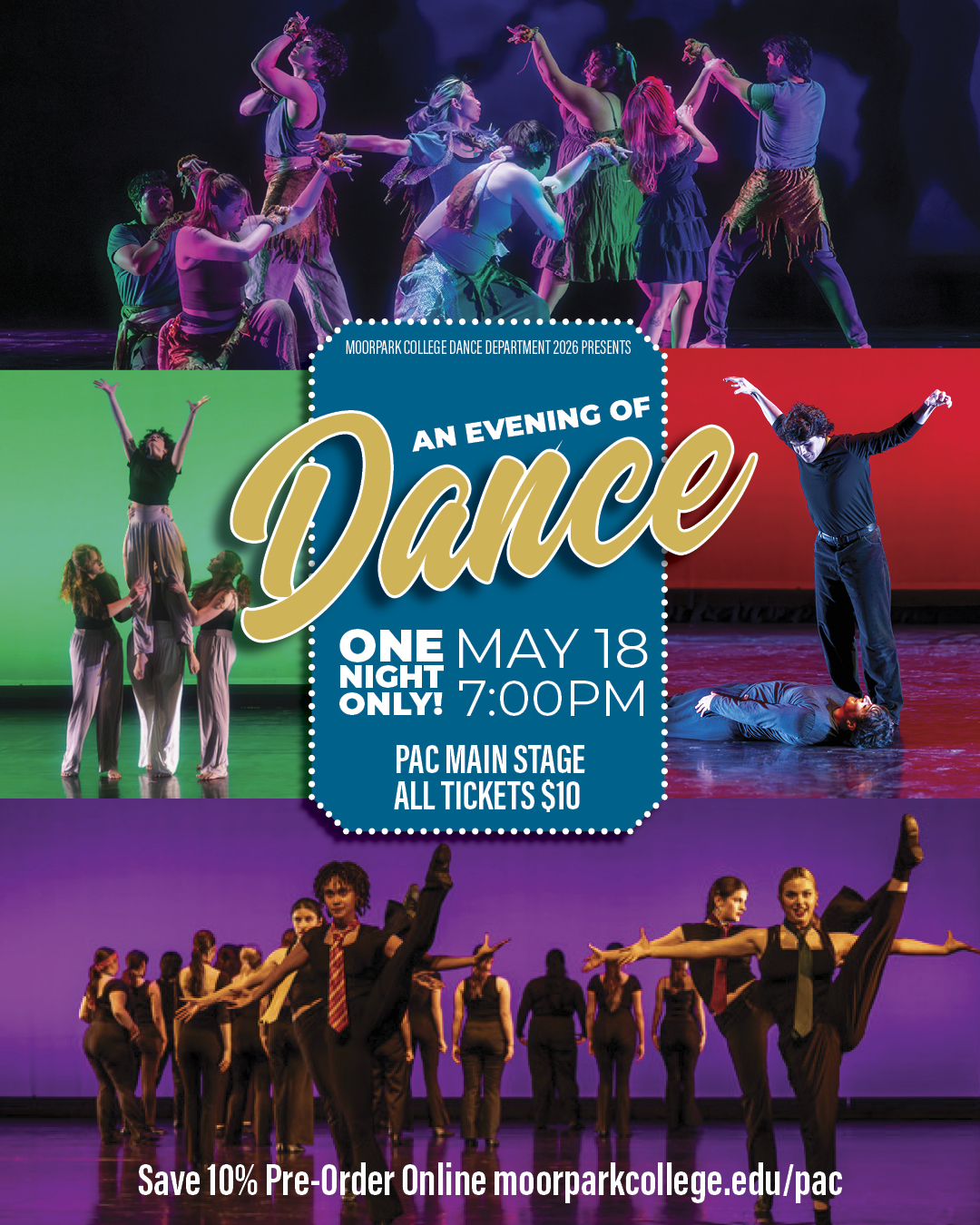 evening of Dance. 4 images of dancers