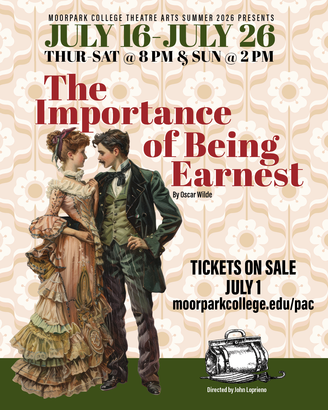Victorian couple on 70's retro background