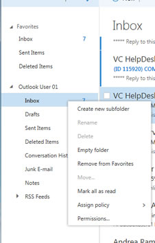 Folder view and creating new folders