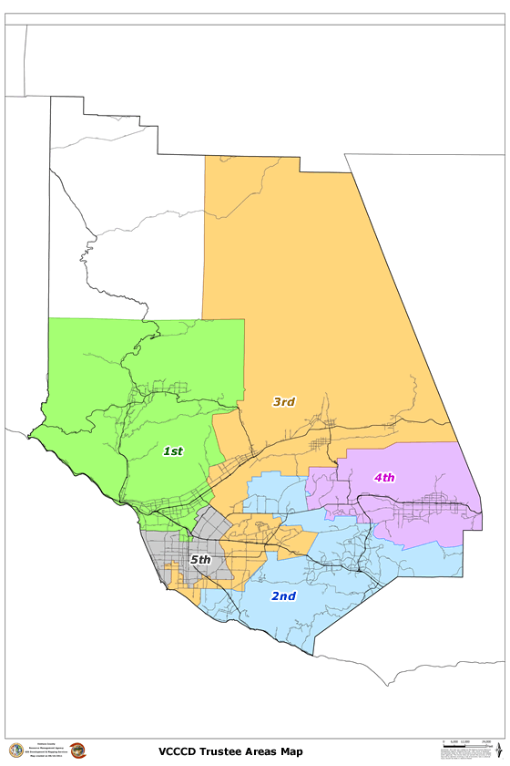VCCCD Board of Trustees Area Map