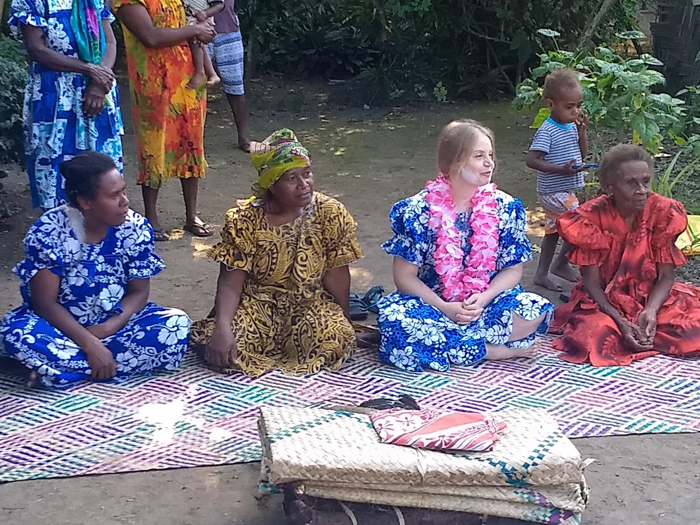 Professor Ashley Vaughan with tribe members