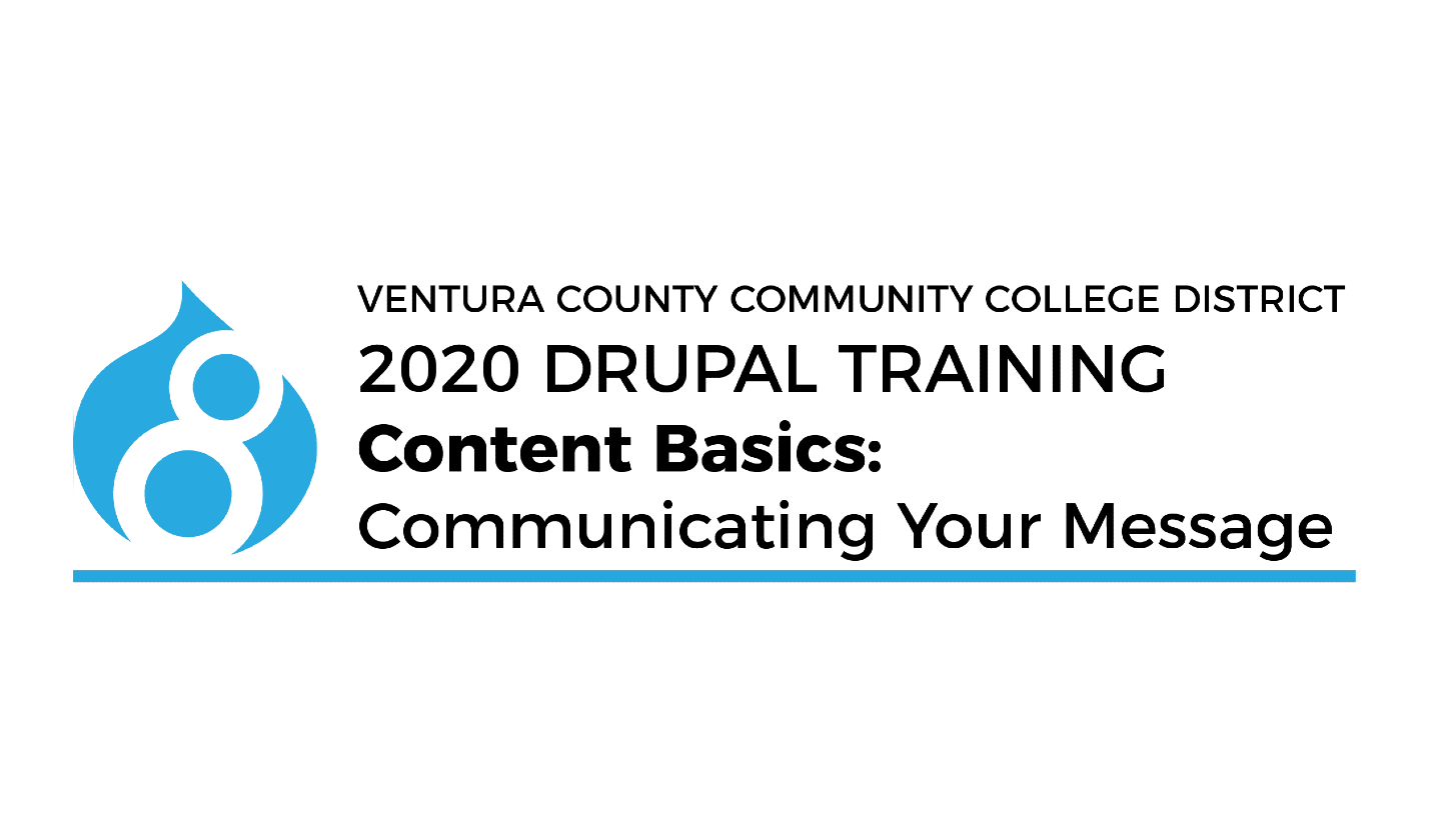 2020 drupal training content basics communicating your message