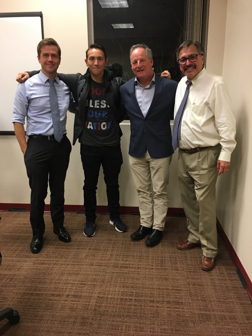 Christian Franco with President Sanchez