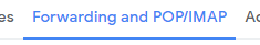 Email forwarding tab in student email settings