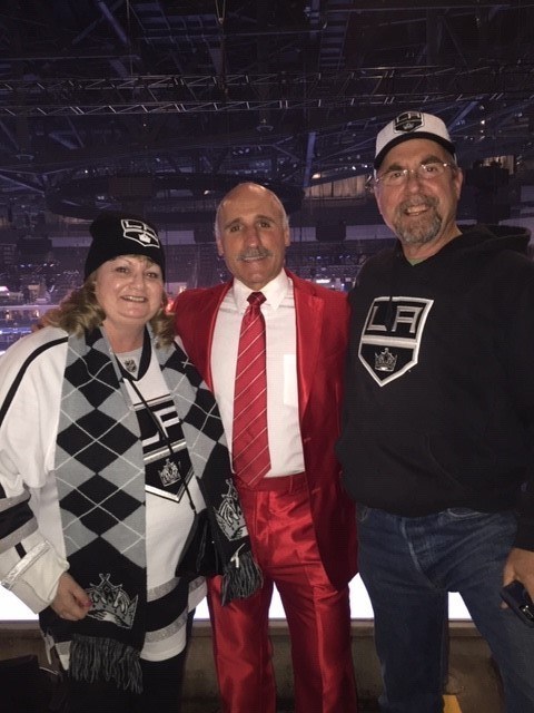 Beth Thompson and husband at LA Kings.