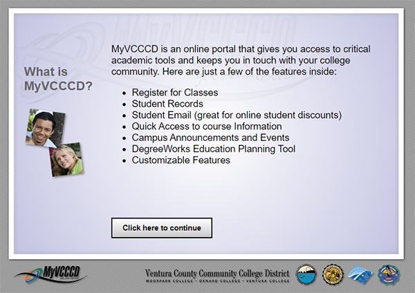 Information about what is provided with your MyVCCCD account