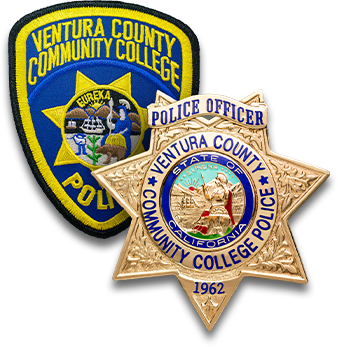 Photo of the VCCCD PD Patch and Badge