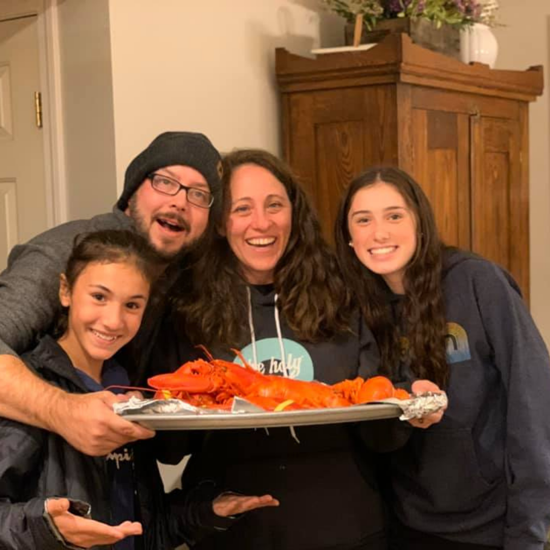 Claudia Barragan and her family enjoying lobster