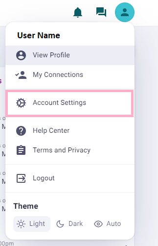 Screenshot of MyVCCCD Portal showing box around MyVCCCD Account and Manage Account Settings Links