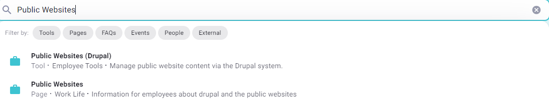Screenshot of the Search Bar