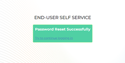 Password reset successful