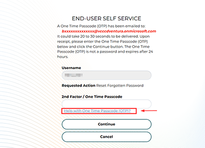 Help with One-time passcode
