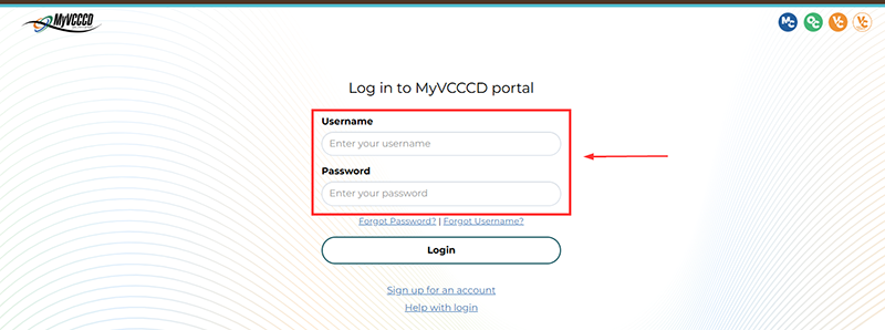 Portal login page