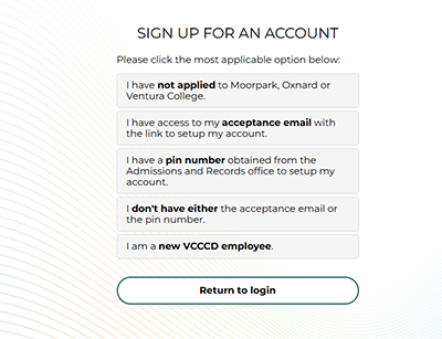Sign up for an account pop-up dialog