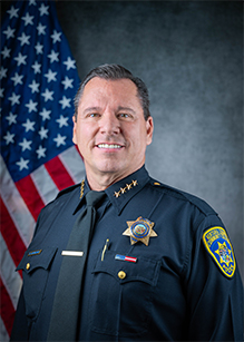 Official department photo of Chief Robert Davidson in this Class A uniform.
