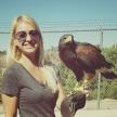 Alisa and Jax the Harris Hawk