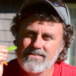 Steve on the organic Farm in BC Canada with a Seet Pea