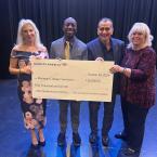 Debi Klein, President Julius Sokenu, Ed Garcia, and Jill Han