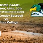 Men’s Baseball: OC Condors (Home Game) vs. Ventura College –