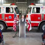 Oxnard College Fire Academy Founder Ed French speaks at dedi