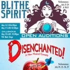 Blithe Spirit, Disenchanted! Open Auditions May 16 3:30-6 p.