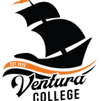 VC logo of ship with two sails on an orange wave with text V