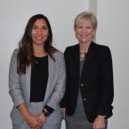 Adrienne Grashaw and Trustee Chair Dianne McKay at the November board meeting.