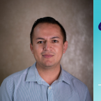 Photo of Miguel angel Rodriguez Lupercio next to a blue graphic with a palm tree and text that reads: Employee Highlight Series District Office