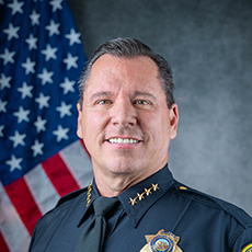 Official department photo of Chief Robert Davidson in his Class A uniform.