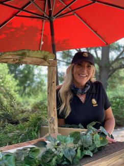 Mara and the skink at America's Teaching Zoo