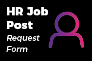 Graphic with a person icon and text that reads: HR Job Post Request Form