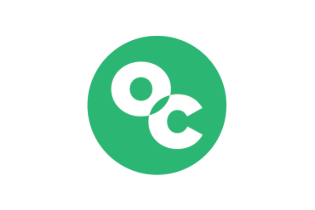 Green circle with "OC" in the middle with a small overlap.