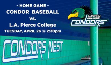 Condor Baseball to host L.A. Pierce College on April 26th at