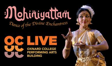 Image of Indian dancer Vijayalakshmi with OC Live logo.