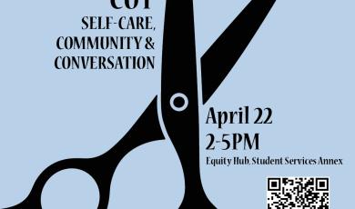  Black scissors on light blue background