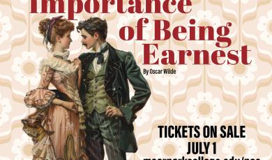Victorian couple on 70's retro background