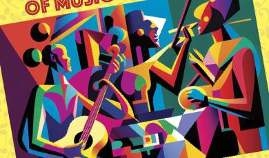 A Dynamic Evening of MusiciColorful Band Playing Instruments