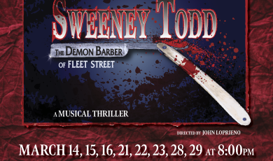 Sweeney Todd blood red background with Knife Sweeney Todd blood red background with Knife