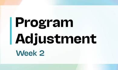 "Program Adjustment Week 2" ext on a soft gradient background in orange, blue, and green, with the Community Colleges of Ventura County logo.