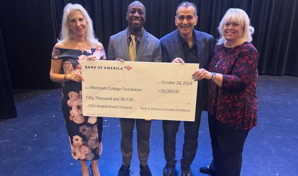 Debi Klein, President Julius Sokenu, Ed Garcia, and Jill Han