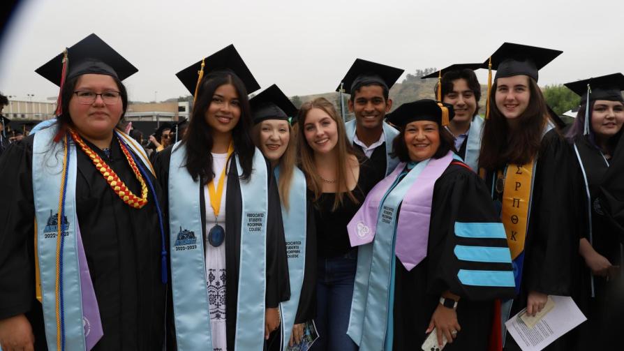 Students Lined for Graduate Photo